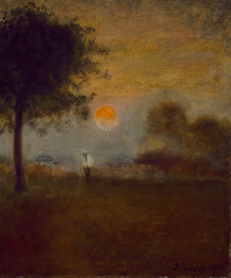 Moonrise, 1891, George Inness, American, 1825–1894, United States, Oil on canvas, 76.5 × 64.1 cm (30 1/8 × 25 1/4 in.)