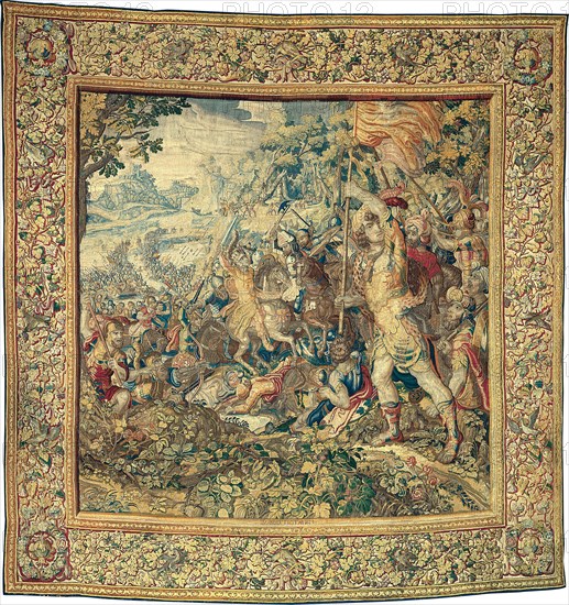The Crossing of the Granicus, from The Story of Alexander the Great, 1619, After a design by, and woven at the workshop of, Karel van Mander the Younger (1579–1623), Holland, Delft, Holland, Wool and silk, slit and double interlocking tapestry weave, 408 x 419.9 cm (160 5/8 x 165 1/2 in.)