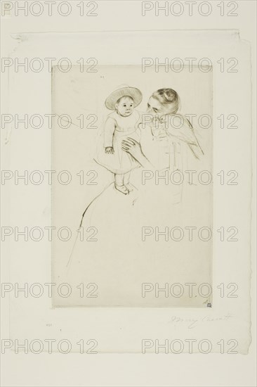Hélène of Septeuil, c. 1890, Mary Cassatt, American, 1844-1926, United States, Etching in dark brown ink on ivory wove paper, 236 x 158 mm (image/plate), 312 x 237 mm (sheet)
