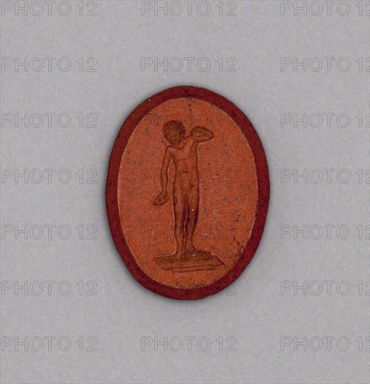 Intaglio with Medici Faun, Late 18th century, Wedgwood Manufactory, England, founded 1759, Burslem, Stoneware (jasperware), 2.1 × 1.6 × 0.4 cm (13/16 × 5/8 × 1/8 in.)