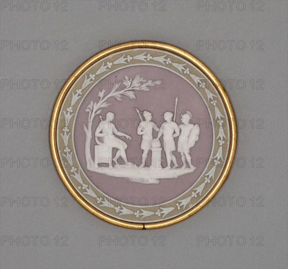 Medallion with Sacrifice, c. 1780, Wedgwood Manufactory, England, founded 1759, Burslem, Stoneware (jasperware), Diam. 5.6 cm (2 3/16 in.)