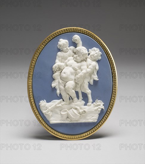 Bacchus and Two Fawns, c. 1775, Wedgwood Manufactory, England, founded 1759, Etruria, Staffordshire, England, Burslem, Stoneware (jasperware), 19.8 × 15. 9 cm (7 13/16 × 6 1/4 in.)