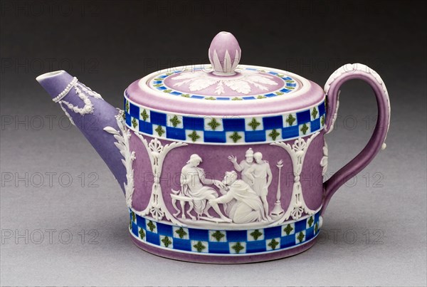 Teapot, c. 1790, Wedgwood Manufactory, England, founded 1759, Burslem, Stoneware (jasperware), 8.3 × 14.3 cm (3 1/4 × 5 5/8 in.)