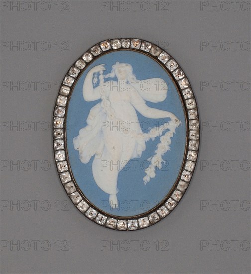 Medallion with Spring, Late 18th century, Wedgwood Manufactory, England, founded 1759, Burslem, Stoneware (jasperware), 6.8 × 5.2 × .4 cm (2 11/16 × 2 1/16 × 5/32 in.)