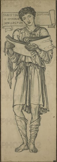 Timothy (Cartoon for Lady Chapel east window), March 1872, Sir Edward Burne-Jones, English, 1833-1898, England, Charcoal and pen and ink on paper, 1,759 × 616 mm