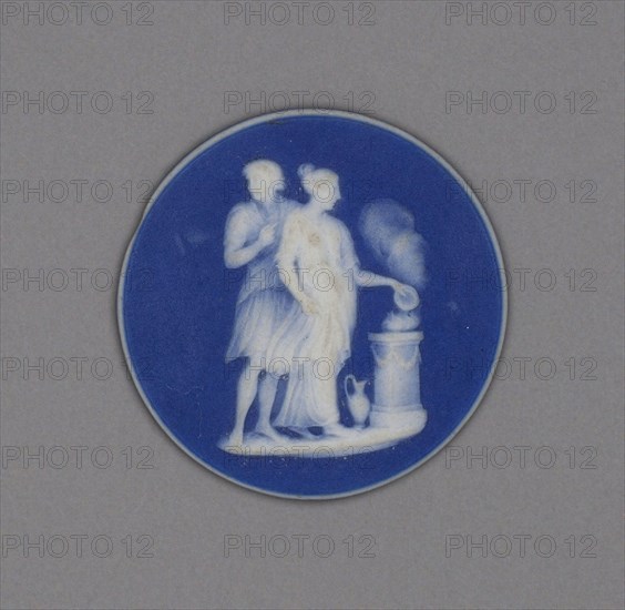 Cameo with Sacrifice, Late 18th century, Wedgwood Manufactory, England, founded 1759, Burslem, Stoneware (jasperware), Diame. 3 cm (1 3/16 in.)