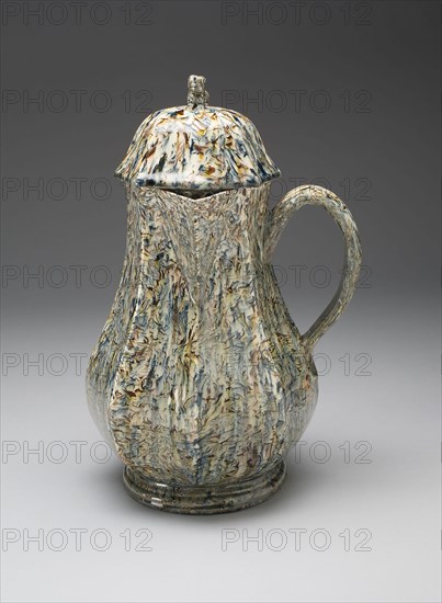 Coffee Pot, 1750/65, England, Staffordshire, Staffordshire, Lead-glazed earthenware (agateware), 27.3 × 19.7 cm (10 3/4 × 7 3/4 in.)