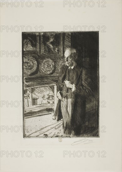 Henry Marquand, 1893, Anders Zorn, Swedish, 1860-1920, Sweden, Etching on ivory laid paper, 273 x 198 mm (image/plate), 435 x 313 mm (sheet)