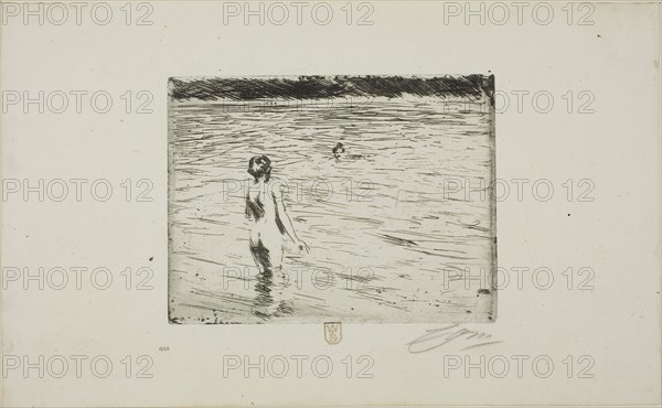 Mother Bathing, 1894, Anders Zorn, Swedish, 1860-1920, Sweden, Etching on ivory laid paper, 120 x 158 mm (image/plate), 196 x 318 mm (sheet)