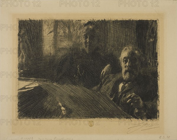 Mr. and Mrs. Fürstenberg, 1895, Anders Zorn, Swedish, 1860-1920, Sweden, Etching on tan wove paper, 199 x 277 mm (image/plate), 271 x 342 mm (sheet)