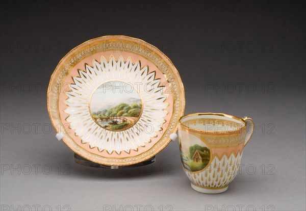 Cup and Saucer, 1780/95, Derby Porcelain Manufactory, England, 1750-1848, Derby, Soft-paste porcelain, polychrome enamels and gilding, Cup: 6.3 × 6.7 cm (2 1/2 × 2 5/8 in.)