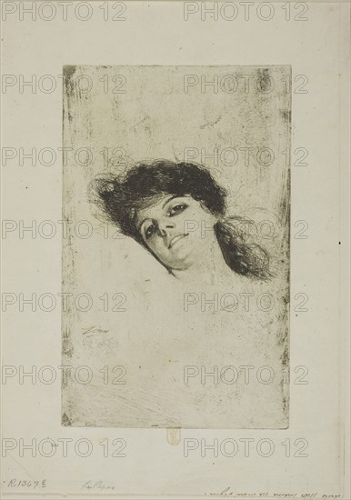 Mary, 1884, Anders Zorn, Swedish, 1860-1920, Sweden, Etching on off-white laid paper, 220 x 138 mm (image/plate), 298 x 210 mm (sheet)