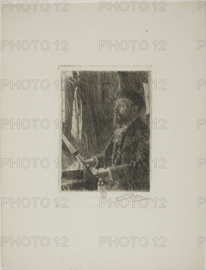 J.B. Faure, 1891, Anders Zorn, Swedish, 1860-1920, Sweden, Etching on ivory laid paper, 201 x 150 mm (image), 235 x 159 mm (plate), 445 x 339 mm (sheet)