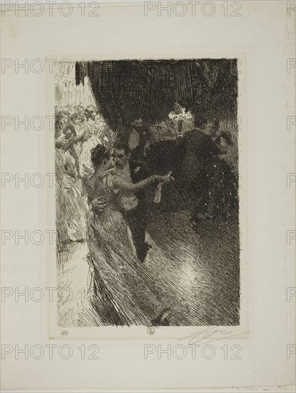 The Waltz, 1891, Anders Zorn, Swedish, 1860-1920, Sweden, Etching on ivory laid paper, 315 x 216 mm (image), 336 x 227 mm (plate), 449 x 360 mm (sheet)
