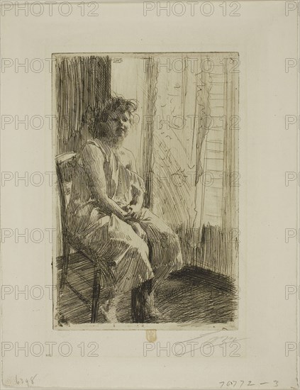Morning, 1891, Anders Zorn, Swedish, 1860-1920, Sweden, Etching on ivory laid paper, 230 x 152 mm (image), 237 x 159 mm (plate), 329 x 254 mm (sheet)