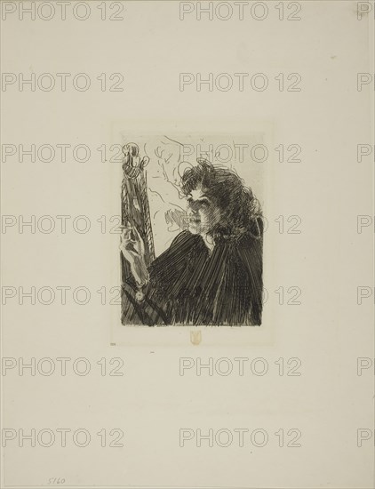 Girl with a Cigarette II, 1891, Anders Zorn, Swedish, 1860-1920, Sweden, Etching on ivory laid paper, 150 x 112 mm (image), 158 x 117 mm (plate), 384 x 293 mm (sheet)