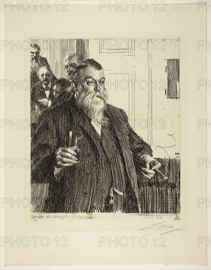 A Toast II, 1893, Anders Zorn, Swedish, 1860-1920, Sweden, Etching on cream laid paper, 300 x 259 mm (image), 318 x 268 mm (plate), 448 x 348 mm (sheet)
