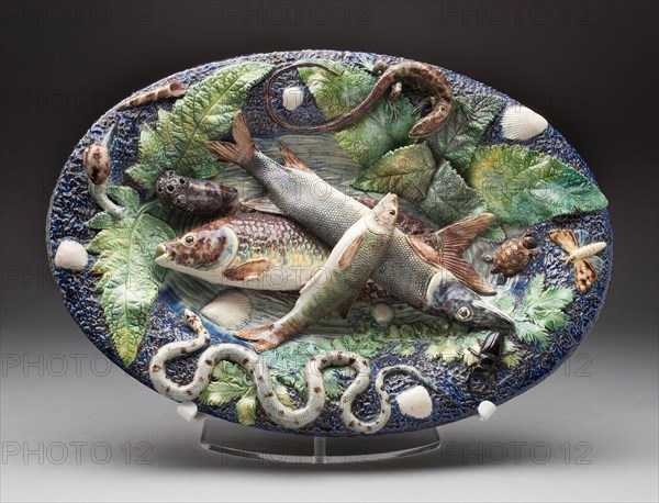 Oval Dish, Mid 19th century, France, Paris, In style of Bernard Palissy, Paris, Tin-glazed earthenware (majolica), 31.1 x 44.5 cm (17 1/2 x 12 1/4 in.), Untitled, 1862, Georgina Cowper, attributed, English, mid 19th century, England, Albumen prints (2), 11.2 × 20.5 cm (upper image/paper), 11.1 cm (image/paper, diameter), Untitled, 1863, Georgina Cowper, attributed, English, mid 19th century, England, Albumen prints (2), 7.7 × 10.2 cm (upper image/paper), 12 × 9.7 cm (lower image), 12.9 × 9.7 cm (lower paper), 29.1 × 23.3 cm (album page), Untitled, 1863, Georgina Cowper, attributed, English, mid 19th century, England, Albumen prints (2), 11.1 × 9.2 cm (upper image/paper), 11.4 × 8.5 cm (lower image/paper), 29.2 × 23.3 cm (album page), Untitled, 1855/68, Georgina Cowper, attributed, English, mid 19th century, England, Albumen print, 16 × 12.6 cm (image/paper, oval), 29 × 23.2 cm (album page), Untitled, 1867/68, Georgina Cowper, attributed, English, mid 19th century, England, Paper and ne...