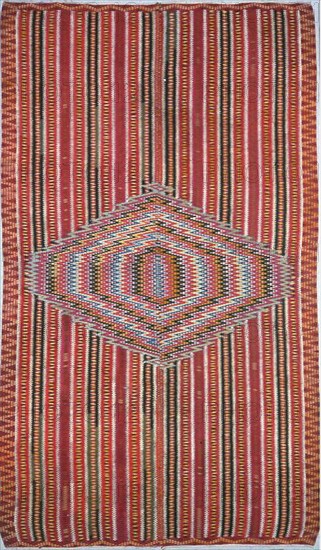 Sarape, 1750/1800, Mexico, possibly Saltillo, México, Cotton and wool, slit and single dovetail tapestry weave, 232.4 x 136.6 cm (91 3/8 x 53 3/4 in.)