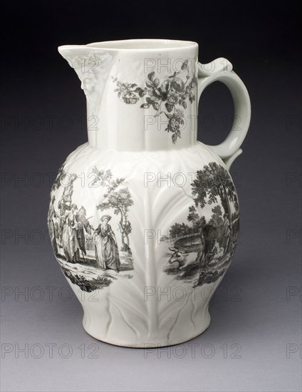 Jug, c. 1775, Worcester Porcelain Factory, Worcester, England, founded 1751, Worcester, Soft-paste porcelain, transfer-printed decoration, 29.2 x 24.2 cm (11 1/2 x 9 1/2 in.)