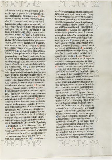 Folio Eighteen from Burchard of Sion’s De locis ac mirabilibus mundi, or an Illuminated Geography, c. 1460, French (Paris), written by Burchard of Mount Sion (German, active 13th century), France, Folio from a partial manuscript with decorated letters and other decorations in tempera and gold leaf, and with Latin inscriptions in black and brown ink, ruled in light brown ink, on vellum, 500 × 390 mm (average)