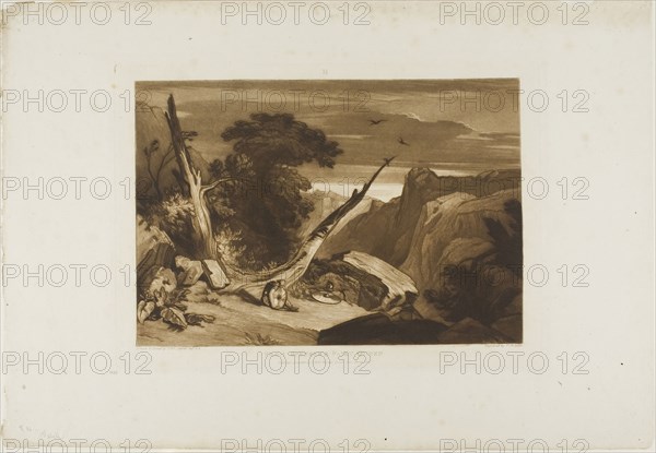 From Spenser’s Fairy Queen, plate 36 from Liber Studiorum, published June 1811, Joseph Mallord William Turner (English, 1775-1851), Engraved by T. Hodgetts (English), England, Etching and engraving in brown on ivory wove paper, 182 × 264 mm (image), 209 × 290.5 mm (plate), 308 × 443 mm (sheet)