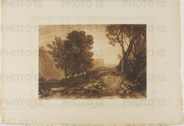 Solitude, plate 53 from Liber Studiorum, published May 12, 1814, Joseph Mallord William Turner (English, 1775-1851), Engraved by William Say (English, 1768-1834), England, Etching and engraving on cream wove paper, 178 × 258 mm (image), 207.5 × 288 mm (plate), 295 × 435.5 mm (sheet)