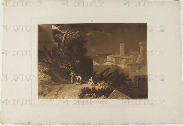 Tenth Plague of Egypt, plate 61 from Liber Studiorum, published January 1, 1816, Joseph Mallord William Turner (English, 1775-1851), Engraved by William Say (1768-1834), England, Etching and engraving in brown on cream paper, 178 × 260 mm (image), 208 × 289.5 mm (plate), 290 × 436 mm (sheet)