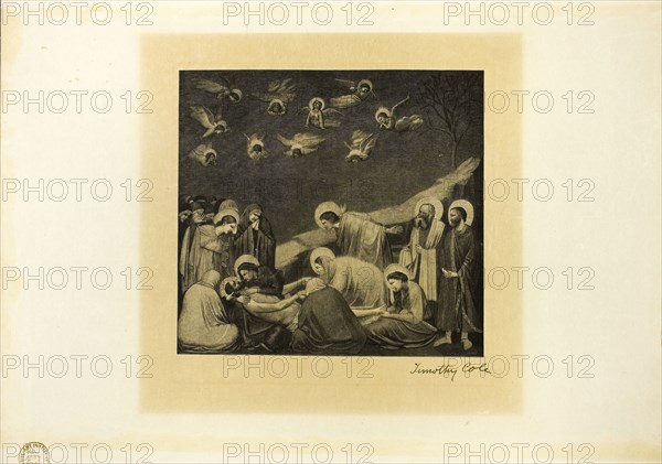 The Entombment, published September 1877, Timothy Cole (American, born England, 1852-1931), after Giotto (Italian, 1266-1337), published by Harper and Brothers (American, 1833-1962), United States, Wood engraving on Japanese paper, 185 x 200 mm (image)