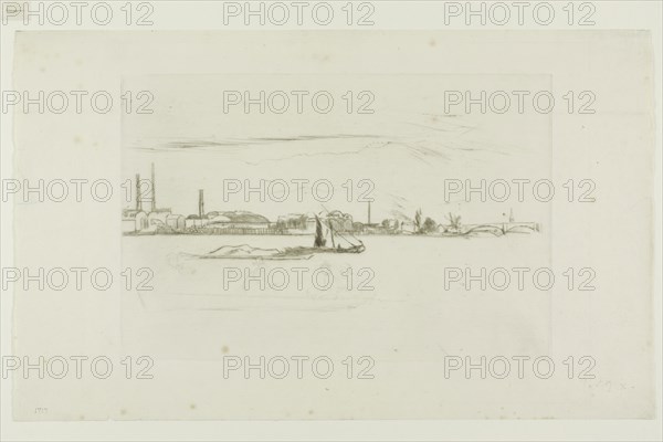 Price’s Candle Factory, 1876/77, James McNeill Whistler, American, 1834-1903, United States, Drypoint in black ink on ivory laid paper, 150 x 226 mm (plate), 205 x 336 mm (sheet)