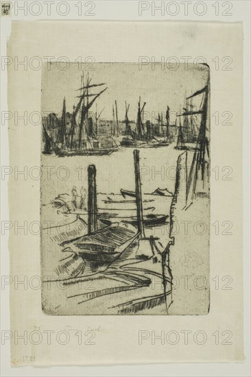 The Tiny Pool, 1876/78, James McNeill Whistler, American, 1834-1903, United States, Etching and drypoint in black ink on cream Japanese paper, 99 x 66 mm (plate), 134 x 93 mm (sheet)