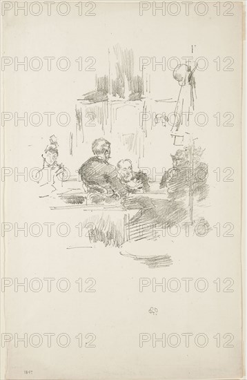 Late Picquet, 1894, James McNeill Whistler, American, 1834-1903, United States, Transfer lithograph in black on ivory laid paper, 192 x 155 mm (image), 320 x 203 mm (sheet)