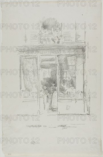The Laundress: La Blanchisseuse de la place Dauphine, 1894, James McNeill Whistler, American, 1834-1903, United States, Transfer lithograph in black on ivory laid paper, 230 x 157 mm (image), 312 x 202 mm (sheet)