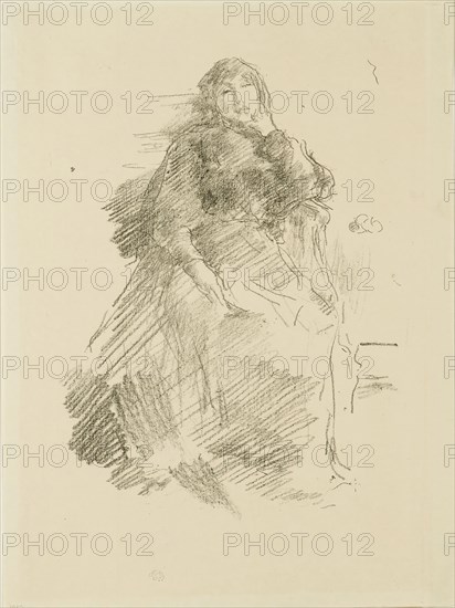 La Belle Dame paresseuse, 1894, James McNeill Whistler, American, 1834-1903, United States, Lithograph from thin transparent transfer paper, in black ink, on cream wove Japanese vellum, 236 x 175 mm (image), 311 x 231 mm (sheet)