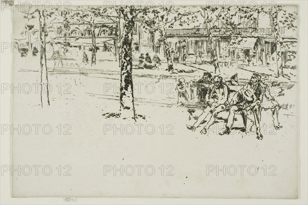 Boulevard Poissonière, Paris, 1897, James McNeill Whistler, American, 1834-1903, United States, Etching with foul biting in black ink on ivory laid paper, 156 x 230 mm (image, trimmed within plate mark), 160 x 230 mm (sheet)
