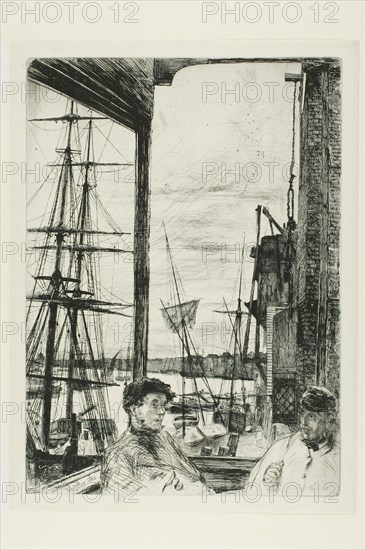 Rotherhithe, 1860, James McNeill Whistler, American, 1834-1903, United States, Etching and drypoint with foul biting in black ink on ivory laid paper, 275 x 200 mm (plate), 296 x 222 mm (sheet)
