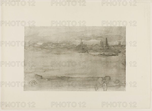 Early Morning, 1878, James McNeill Whistler, American, 1834-1903, United States, Lithotint in black ink, with scraping, on a prepared half-tint ground, on cream wove proofing paper, 165 x 259 mm (image), 276 x 379 mm (sheet)