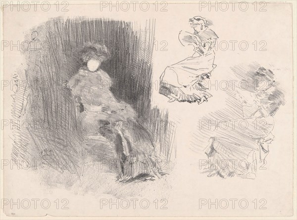 Reading, 1879, published 1887, James McNeill Whistler, American, 1834-1903, United States, Lithograph, in black ink, with stumping, on ivory wove paper, 253 x 365 mm (image), 279 x 377 mm (sheet)
