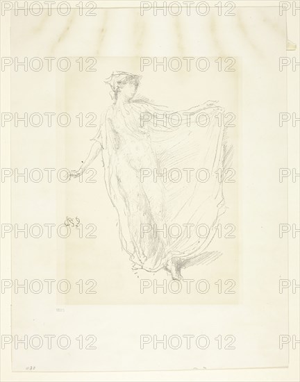 The Dancing Girl, 1889, James McNeill Whistler, American, 1834-1903, United States, Transfer lithograph in black on cream chine, laid down on ivory plate paper, 182 x 148 mm (image), 214 x 162 mm (primary support), 313 x 240 mm (secondary support), The Garden, 1891, James McNeill Whistler, American, 1834-1903, United States, Transfer lithograph in black on ivory laid paper, 170 x 185 mm (image), 320 x 203 mm (sheet)