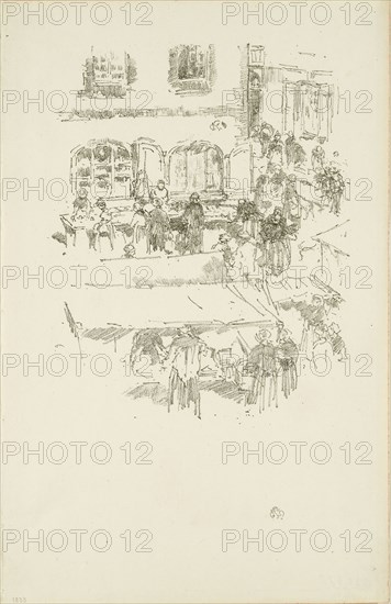 The Marketplace, Vitré, 1893, James McNeill Whistler, American, 1834-1903, United States, Transfer lithograph in black on ivory laid paper, 203 x 162 mm (image), 323 x 208 mm (sheet)