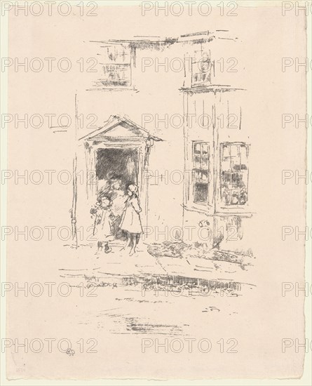 The Little Doorway, Lyme Regis, 1895, James McNeill Whistler, American, 1834-1903, United States, Transfer lithograph in black on cream wove proofing paper, 234 x 157 mm (image), 282 x 277 mm (sheet), The Little Steps, Lyme Regis, 1895/96, James McNeill Whistler, American, 1834-1903, United States, Transfer lithograph in black on cream laid paper, 211 x 146 mm (image), 285 x 230 mm (sheet)