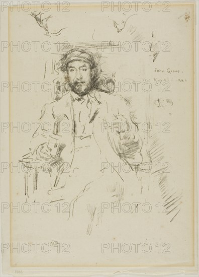 John Grove, 1895, James McNeill Whistler, American, 1834-1903, United States, Transfer lithograph in black on cream laid paper, 207 x 154 mm (image), 250 x 182 mm (sheet), Fifth of November, 1895, James McNeill Whistler, American, 1834-1903, United States, Transfer lithograph in black on cream laid paper, 166 x 165 mm (image), 285 x 230 mm (sheet)