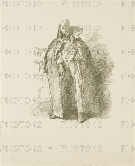 The Russian Schube, 1896, James McNeill Whistler, American, 1834-1903, United States, Transfer lithograph in black, with scraping, on cream laid paper, 177 x 150 mm (image), 283 x 230 mm (sheet)