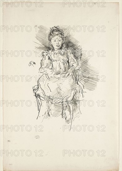 Little Dorothy, 1896, James McNeill Whistler, American, 1834-1903, United States, Transfer lithograph in black on ivory wove paper, 193 x 136 mm (image), 307 x 211 mm (sheet)