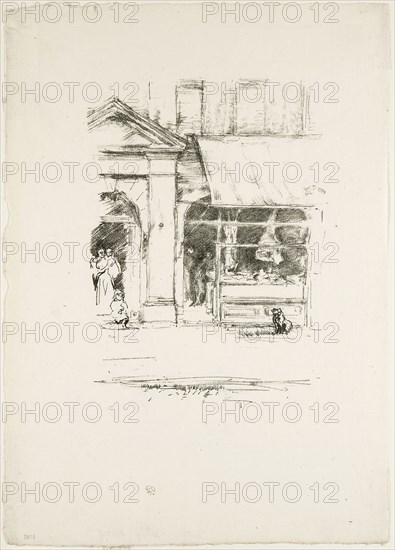 The Butcher’s Dog, 1896, James McNeill Whistler, American, 1834-1903, United States, Transfer lithograph in black on ivory laid paper, 183 x 131 mm (image), 298 x 211 mm (sheet)