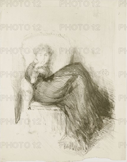 Study: Maud Seated, 1878, James McNeill Whistler, American, 1834-1903, United States, Lithotint in black, with scraping and roulette, on ivory wove proofing paper, 265 x 185 mm (image), 288 x 224 mm (sheet)