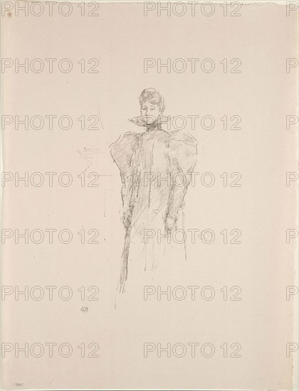 The Medici Collar, 1897, James McNeill Whistler, American, 1834-1903, United States, Transfer lithograph in black on buff laid paper, 185 x 112 mm (image), 324 x 245 mm (sheet)