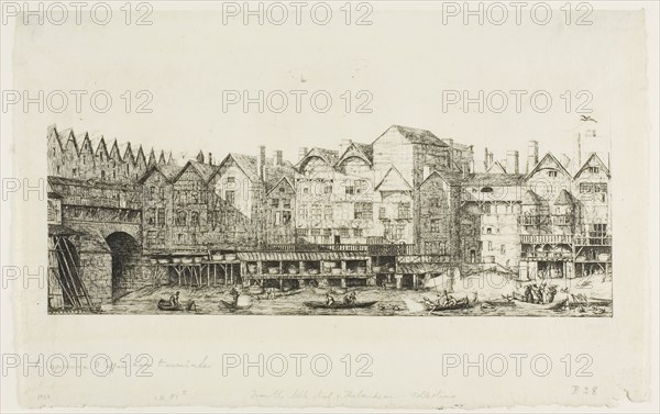 View of Part of the City of Paris toward the Close of the XVII Century, 1861, Charles Meryon, French, 1821-1868, France, Etching on ivory laid paper, 133 × 291 mm (image), 207 × 327 mm (sheet)