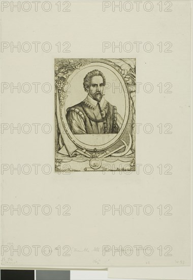 Portrait of René de Laudonnière Sablais (de Burdigale), 1861, Charles Meryon (French, 1821-1868), after Crispin van de Passe (Dutch, 1564-1637), France, Etching and drypoint with burnishing and scraping on ivory laid paper, 135 × 96 mm (image), 153 × 108 mm (plate), 305 × 221 mm (sheet)