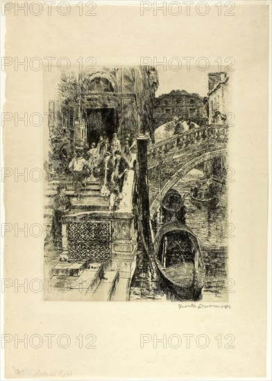 The Bridge of Sighs, 1883, Frank Duveneck, American, 1848-1919, United States, Etching, with drypoint, on cream China paper, 271 x 214 mm (image), 278 x 221 mm (plate), 432 x 303 mm (sheet)
